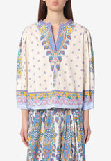 Etro Medallion Motif V-neck Blouse WRJA008899SP5B2/Q_ETRO-X0800