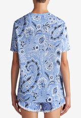 Etro Bandanna Print Short-Sleeved T-shirt WRJB0006-AJ002 X0880 Blue