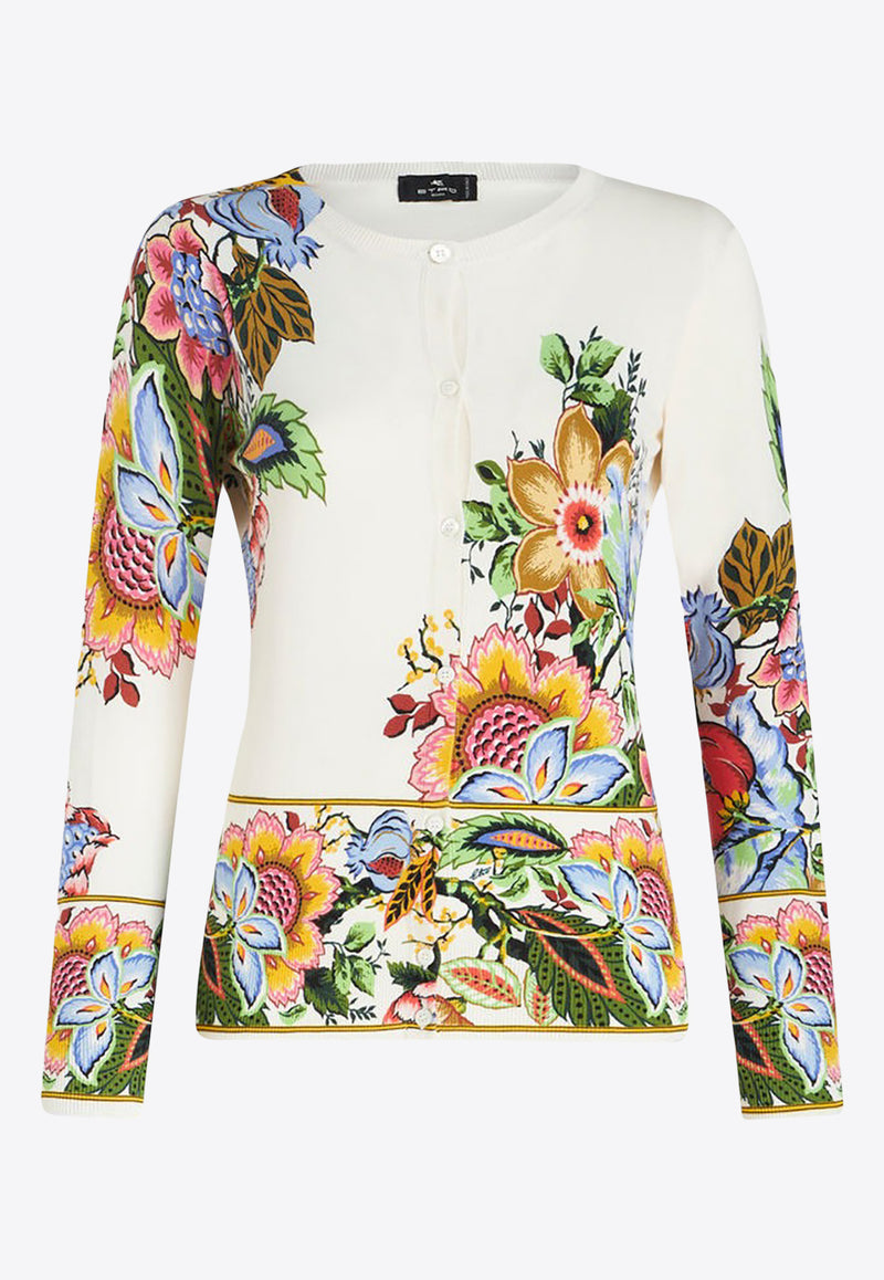 Etro Crewneck Floral Jacquard Cardigan WRKE0023-AV137 X0800