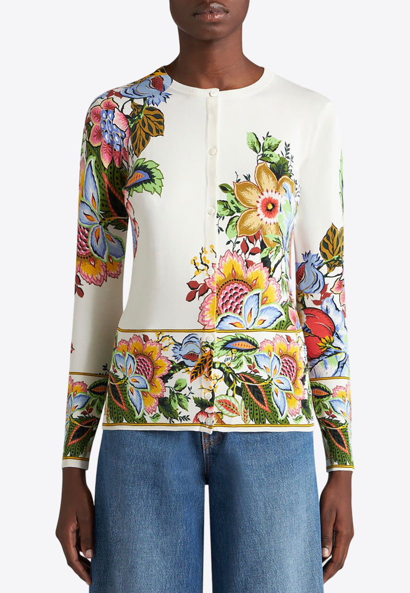 Etro Crewneck Floral Jacquard Cardigan WRKE0023-AV137 X0800