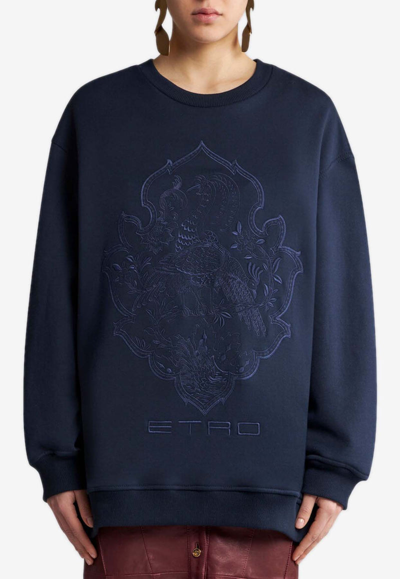 Etro Floral Embroidered Crewneck Sweatshirt Blue WRMB0002AR255S9000NAVY