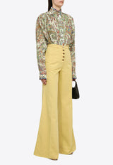 Etro Pegaso Denim Flared Pants Yellow WRNB0004AC169/O_ETRO-Y0893