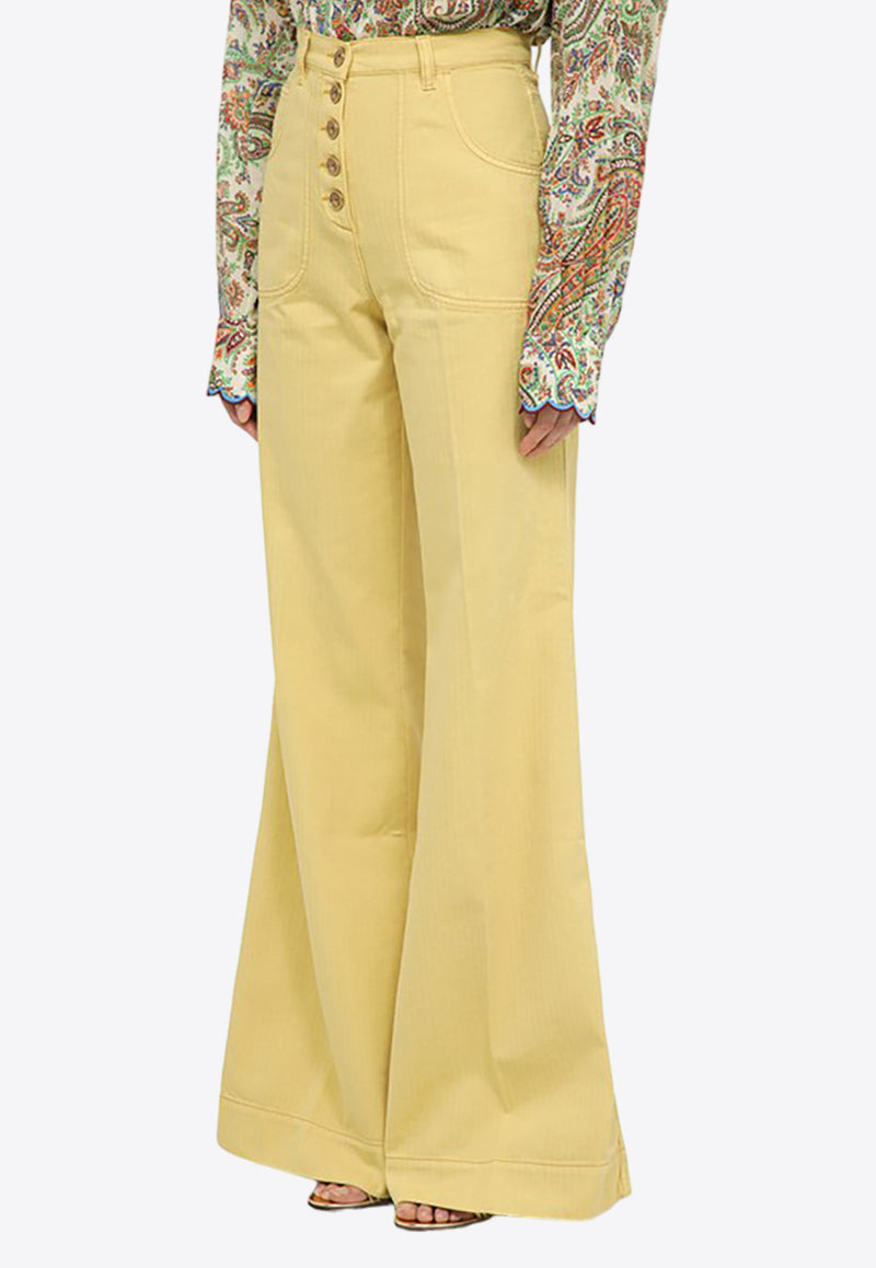 Etro Pegaso Denim Flared Pants Yellow WRNB0004AC169/O_ETRO-Y0893