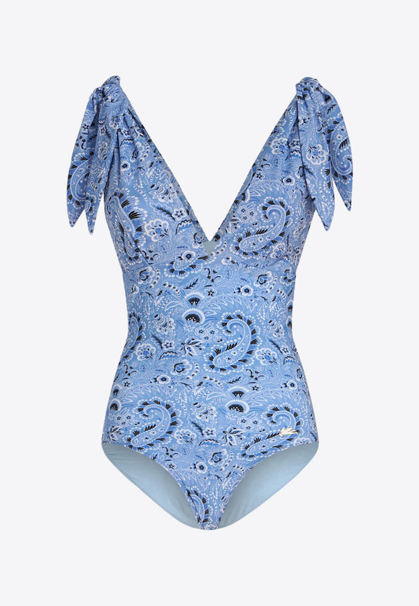 Etro V-Neck Floral Swimsuit WRPB0006-99IAS13 X0880