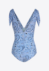 Etro V-Neck Floral Swimsuit WRPB0006-99IAS13 X0880