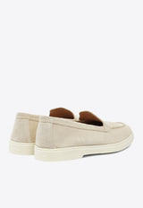 Santoni Slip-On Suede Loafers WUYA58856TISNPYLP10BEIGE