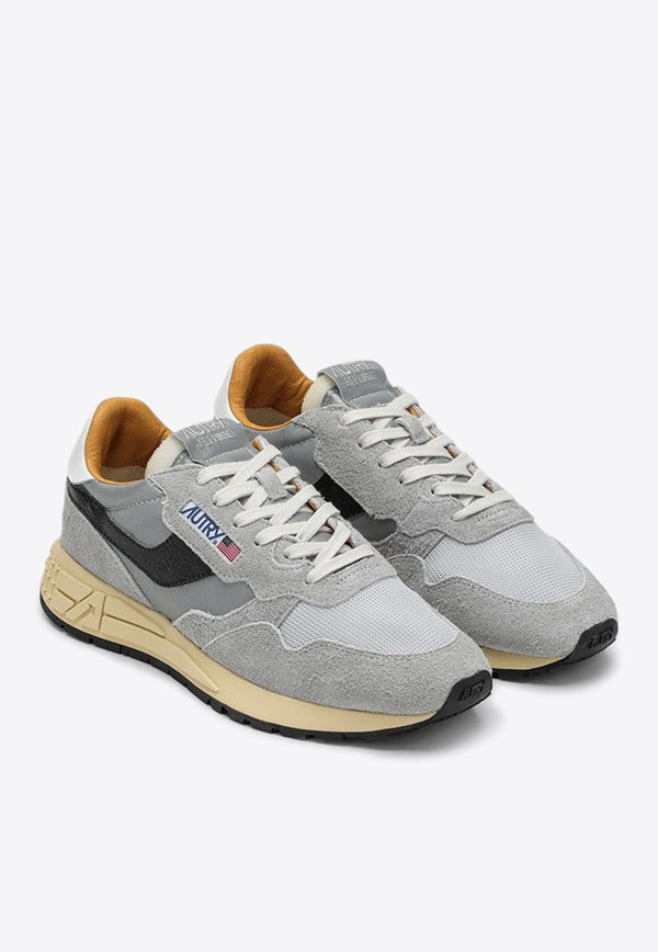 Autry Reelwind Nylon and Suede Low-Top Sneakers Gray WWLMRL04/P_AUTRY-RL04