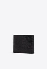 Tom Ford Bi-Fold Embossed Leather Wallet YT228-LGO050L 1N001 Black