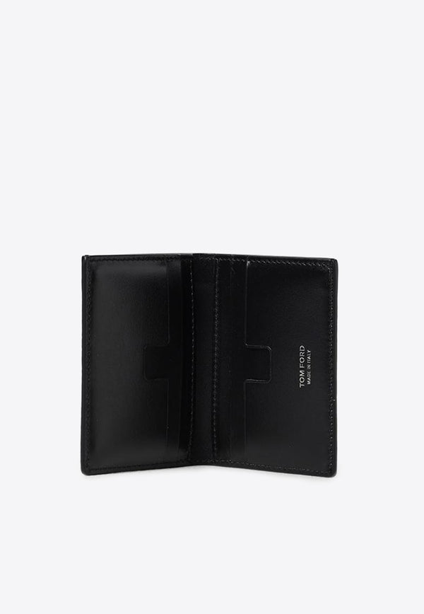 Tom Ford Embossed Leather B-Fold Cardholder YT279-LGO050L 1N001 Black