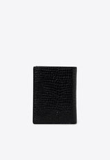 Tom Ford Embossed Leather B-Fold Cardholder YT279-LGO050L 1N001 Black