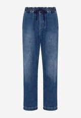 Moschino Straight-Leg Drawstring Jeans ZA032452220295 0295 Blue