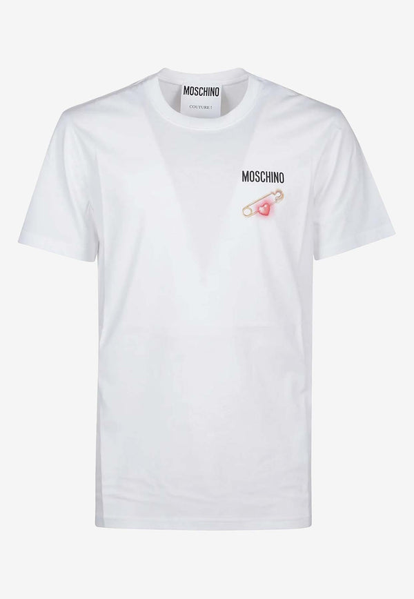 Moschino Safety Pin Short-Sleeved T-shirt ZA071752411001 1001 White