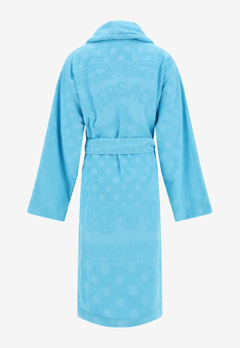 Versace Polka Dot Bathrobe ZACJ00008 1A08203 1VC20 Blue