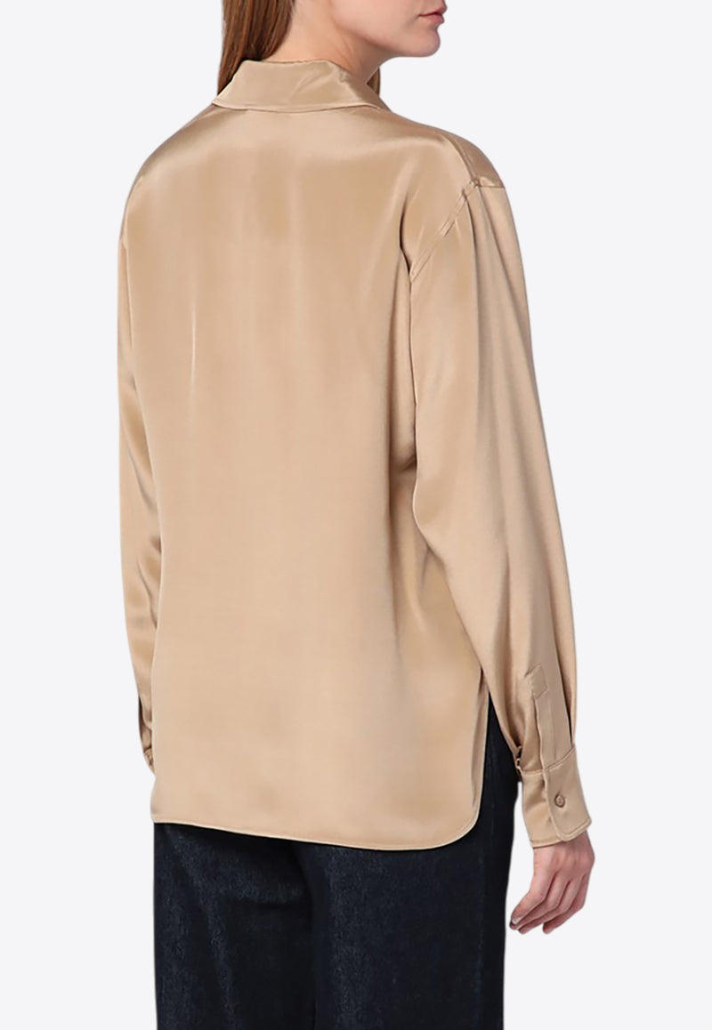 Max Mara Zanzero Crêpe De Chine Long-Sleeved Shirt Beige ZANZEROCO/P_MAXM-025