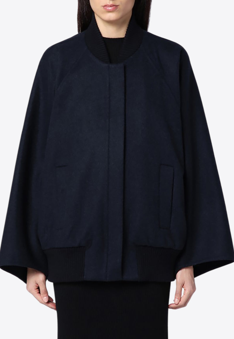 Max Mara Zenone Cashmere Cape Bomber Jacket  Blue ZENONEWO/P_MAXM-005