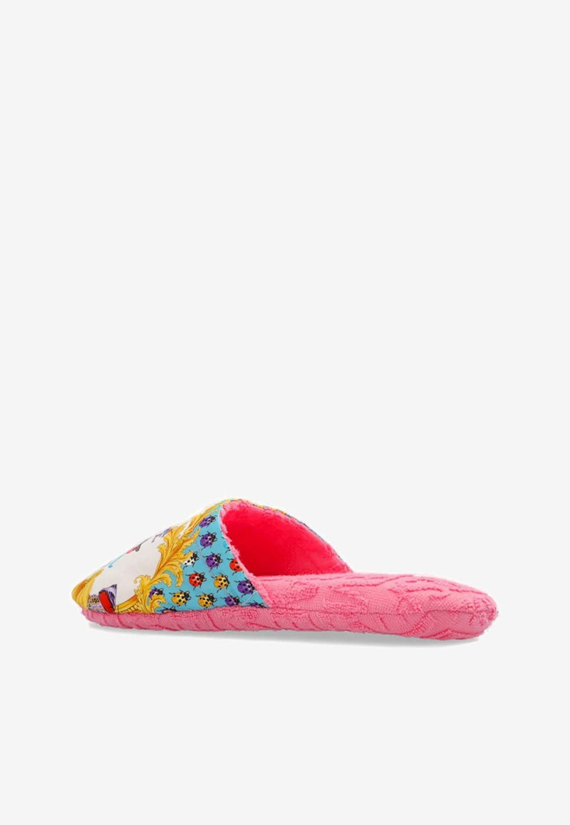 Versace Butterflies Logo Slippers ZSLB00002 1A08216 6P790 Multicolor