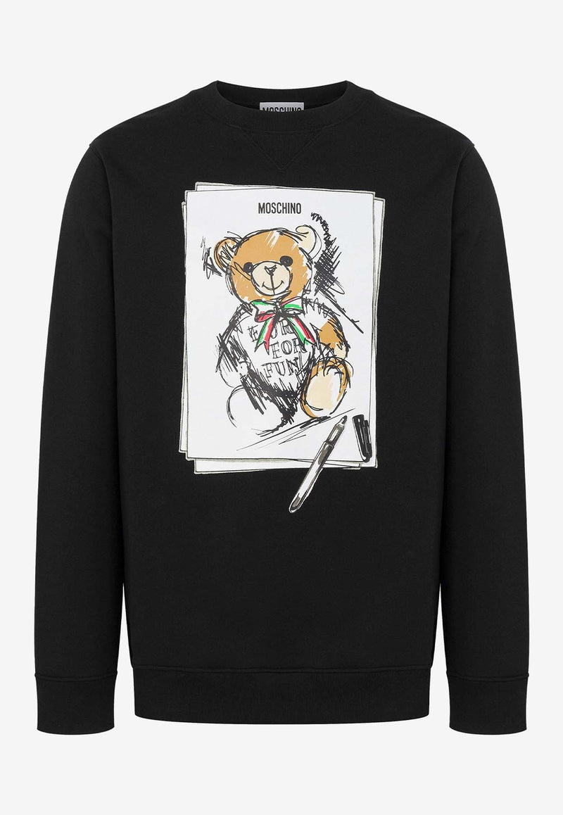 Moschino Teddy Bear Logo Sweatshirt ZV171152281555 1555 Black