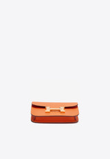 Constance Slim Wallet in Orange H Epsom with Gold Hardware