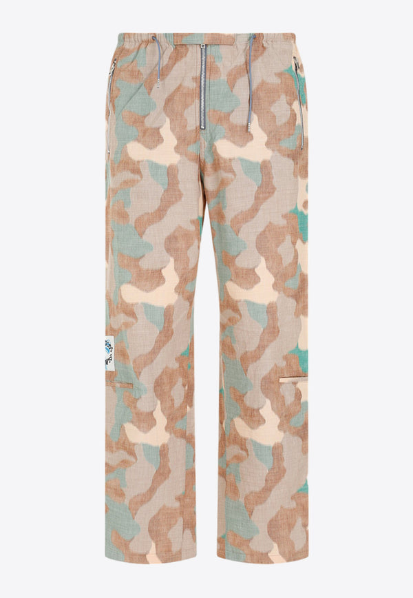 Camouflage Logo-Patch Cargo Pants