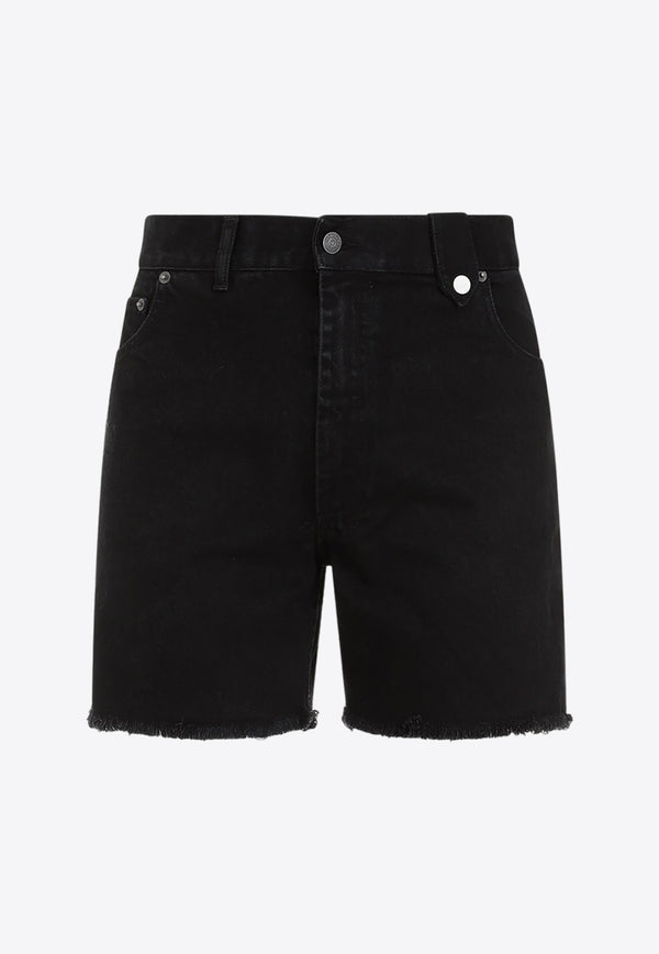 Washed-Out Denim Shorts