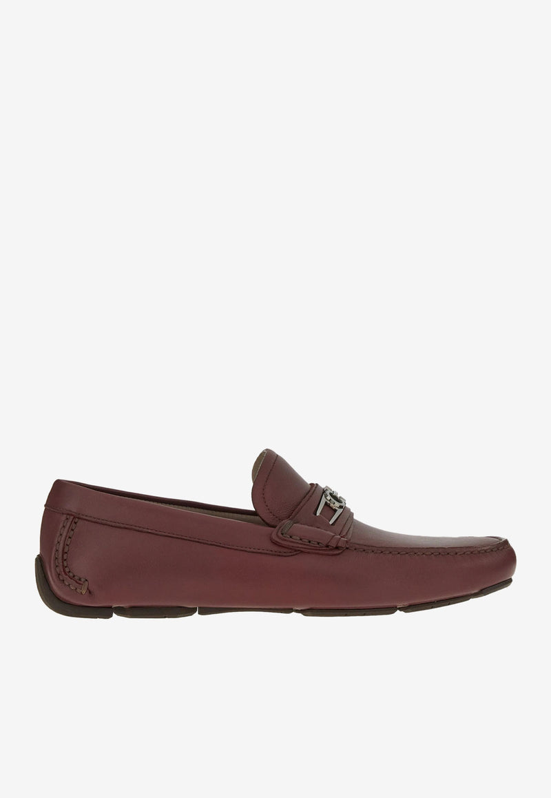 Salvatore Ferragamo Lagos Gancini Calf Leather Loafers Bordeaux 020803 LAGOS 754916 NEBBIOLO