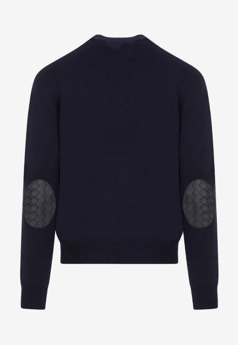 Intrecciato-Patch Cashmere Sweater