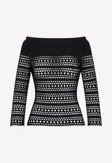 Vienne Openwork Long-Sleeved Top