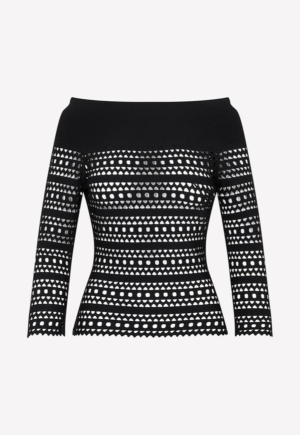 Vienne Openwork Long-Sleeved Top