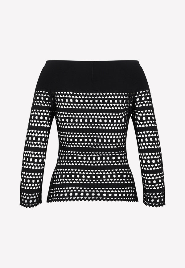 Vienne Openwork Long-Sleeved Top