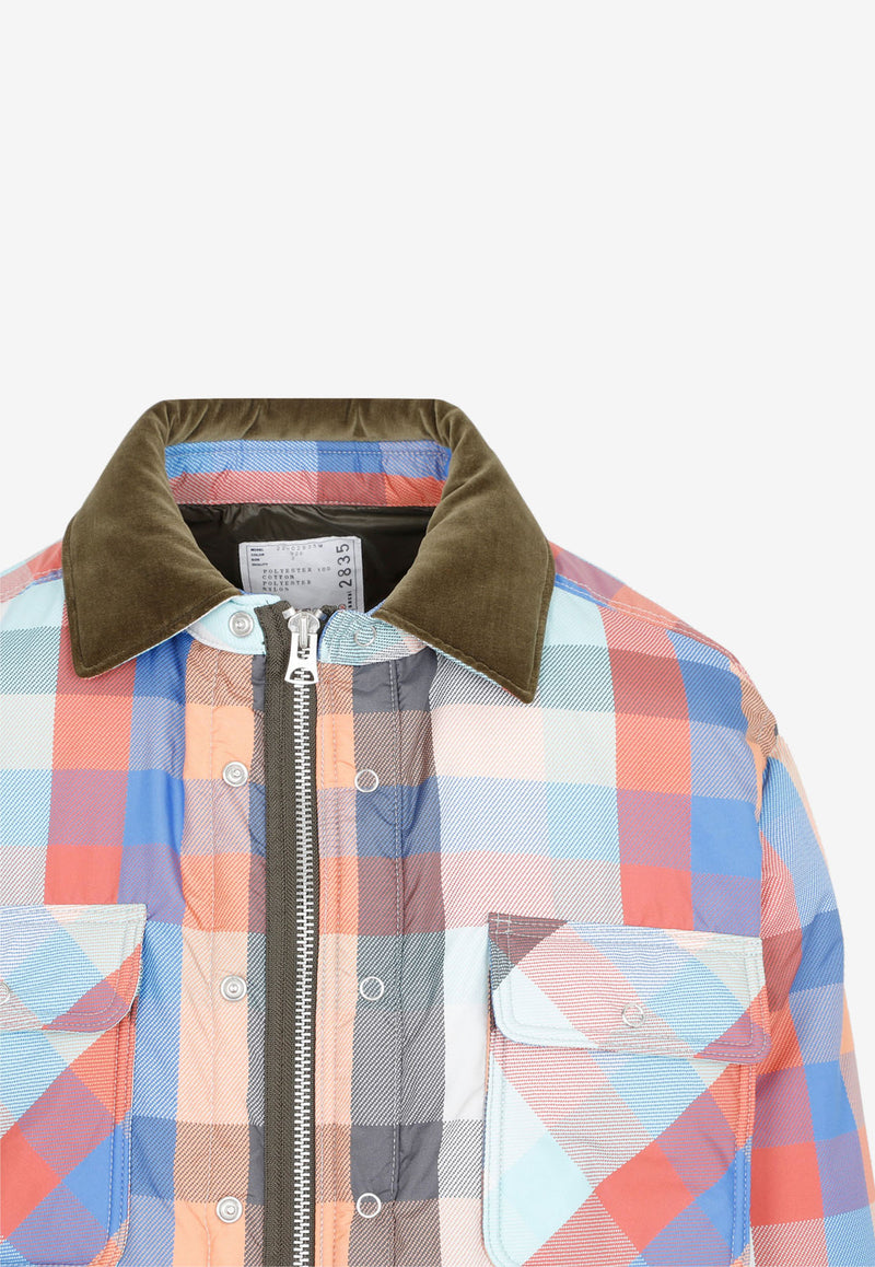 Sacai Checked Padded Bomber Jacket  2202835M 926 MULTI