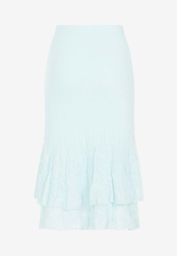 Ruffled Rib Midi Skirt