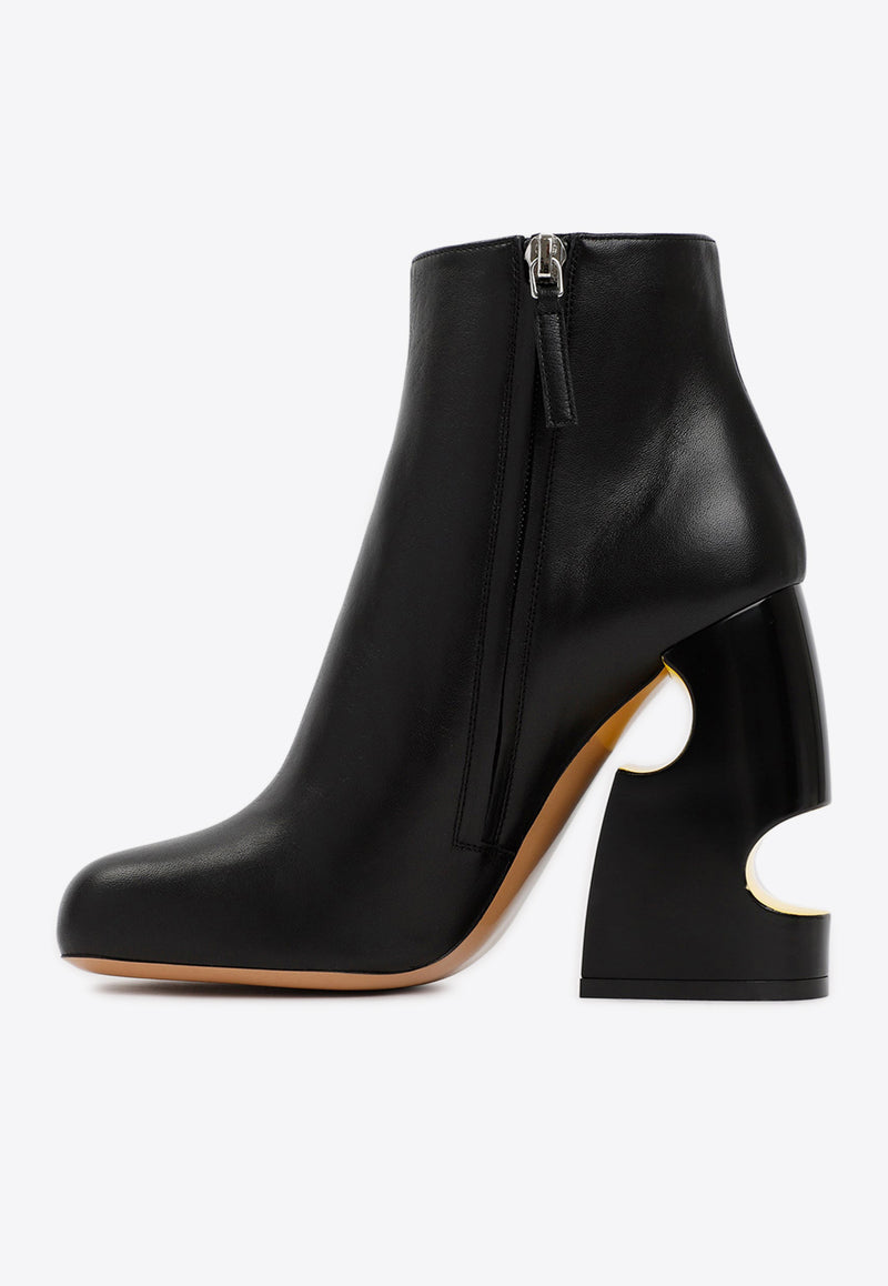 110 Meteor Block Ankle Boots in Nappa Leather