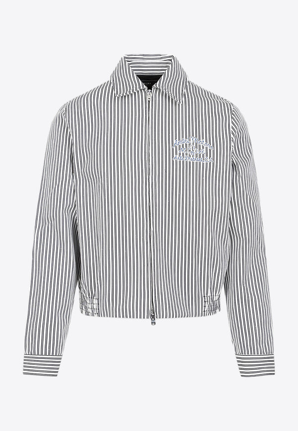 Striped Logo Zip-Up Jacket