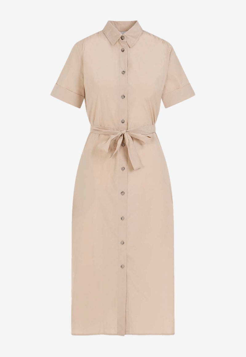 Short-Sleeved Shirt Midi Dress