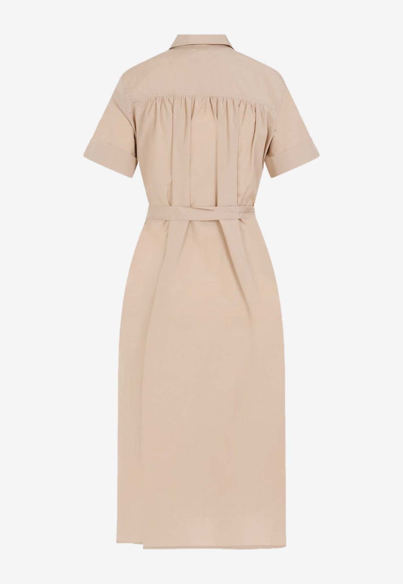 Short-Sleeved Shirt Midi Dress