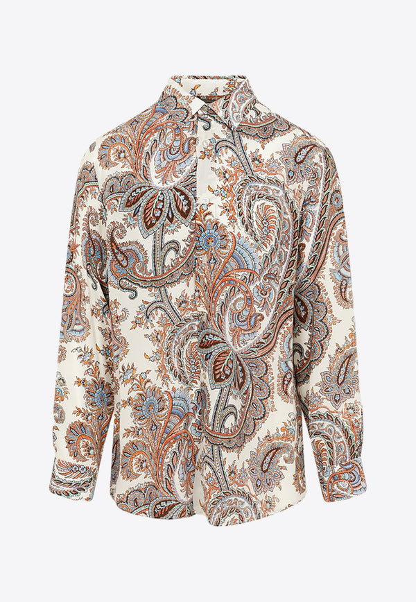 Paisley Long-Sleeved Silk Shirt