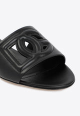 Interlocking Logo Leather Slides