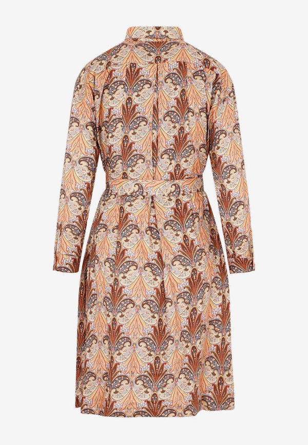 Paisley-Print Knee-Length Dress