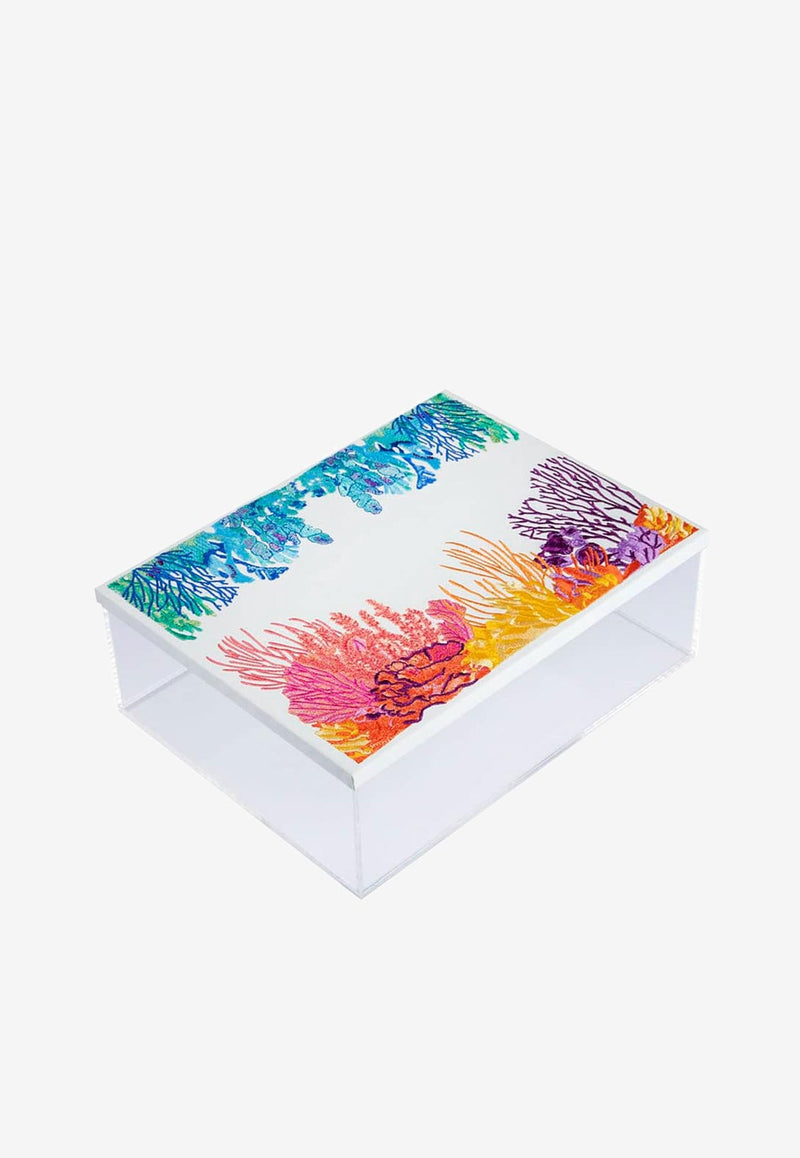 Stitch Jo Coral Embroidered Acrylic Box Multicolor OB8003CA