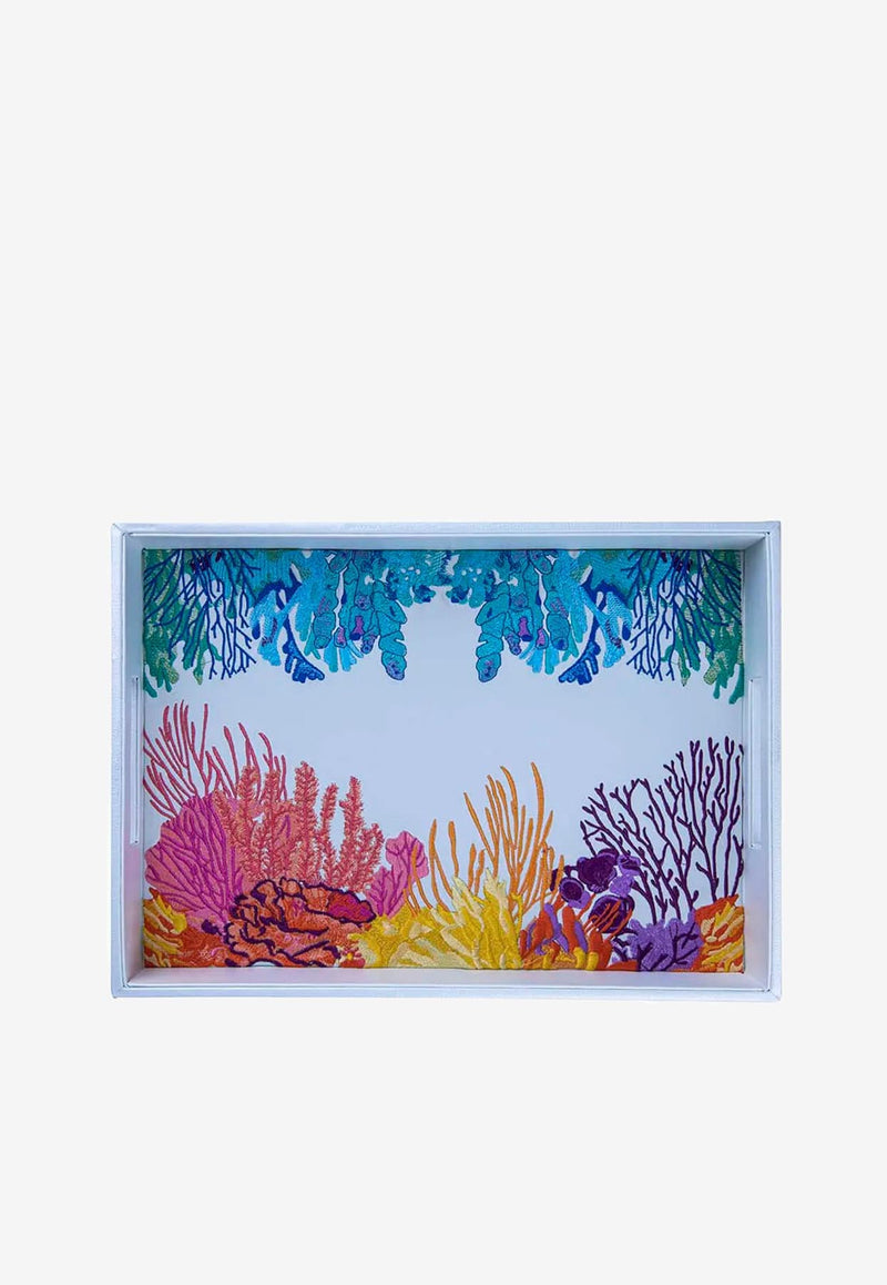 Stitch Jo Coral Embroidered Tray Multicolor OB8001CT