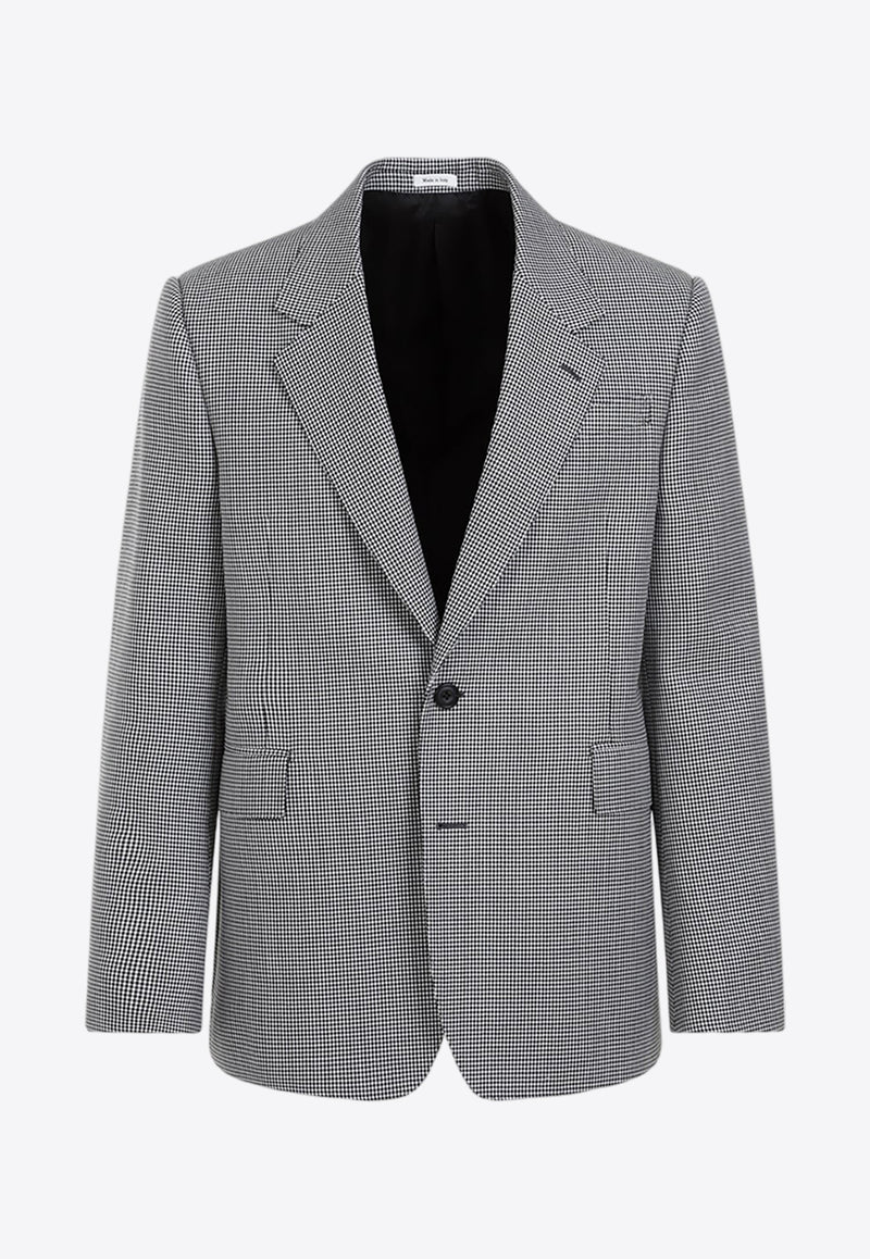 Single-Breasted Houndstooth Blazer