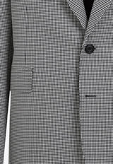 Single-Breasted Houndstooth Blazer