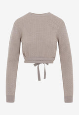 Cable-Knit Cropped Sweater in Wool and Cashmere