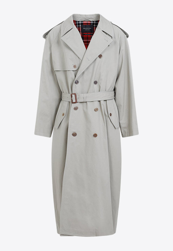 Double-Breasted Belted Trench Coat