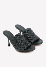 Bottega Veneta Dot Weave 90 Mules in Intreccio Leather 42366781292725 708882.V28N0 4615 INKWELL