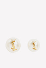 Logo Pearl Earrings