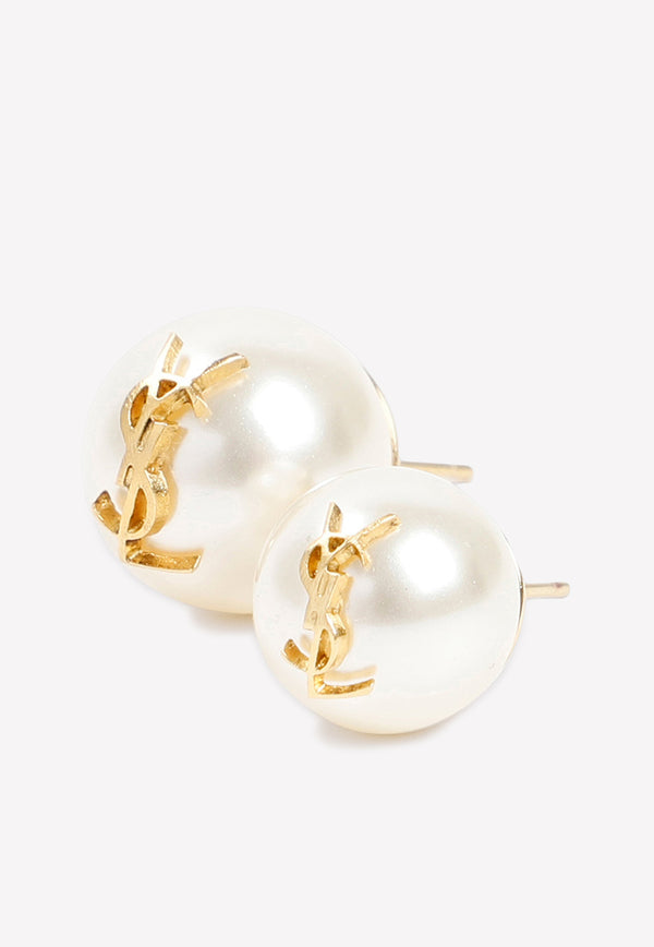 Logo Pearl Earrings