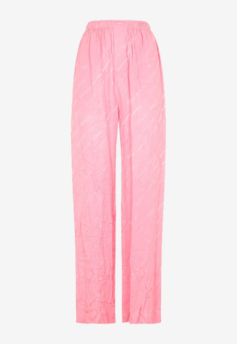 All-Over Logo Wide-Leg Pants