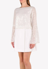 Bell Sleeved Sequinned Top