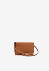 Kelly To Go Wallet in Gold Epsom with Gold Hardware